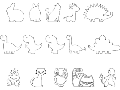 Bloques DWG de Dibujos Animados: Dinosaurios y Animales Lindos