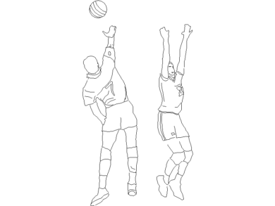 Dos jugadores de voleibol