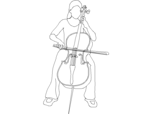 Descargar músico AutoCAD DWG Gratis – Bloque 2D violonchelo estudiante