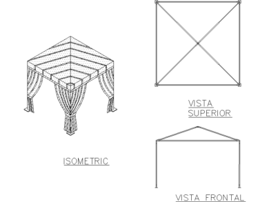 Gazebo pop-up a rayas