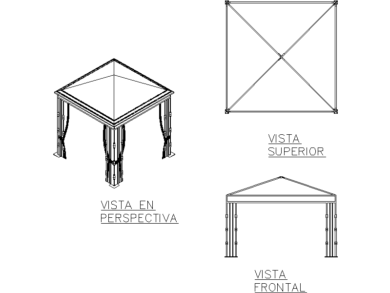 Gazebo pop-up con paneles laterales