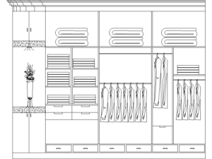 Bloque DWG de gran armario empotrado 2d en vista