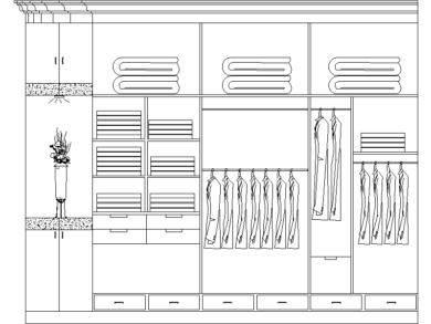 Bloques AutoCAD DWG: Gran Armario Empotrado