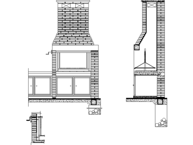 Horno exterior hecho con ladrillos