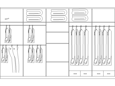 Bloques AutoCAD DWG: Interior de un Armario