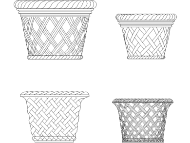 Jardineras de mimbre