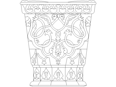 Macetero decorado antiguo