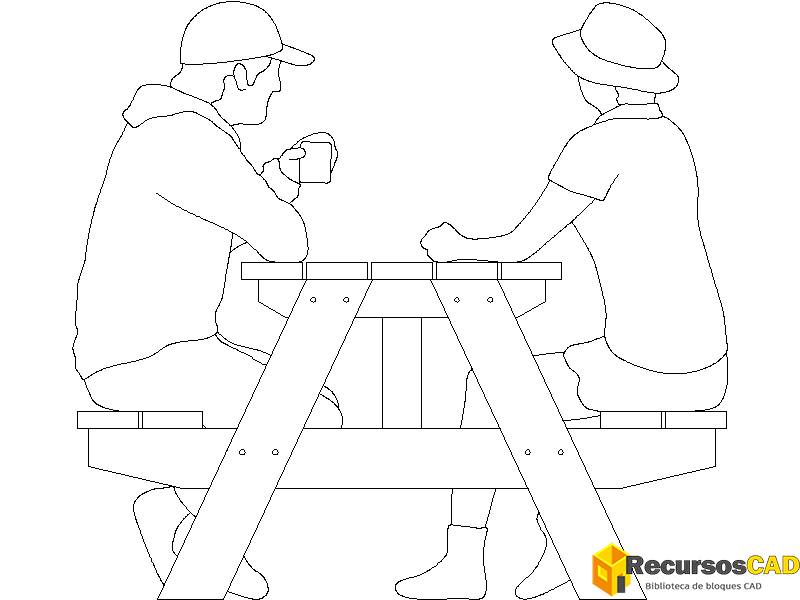 Mesa de madera para parque (4)