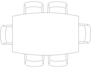 Bloque DWG de mesa con sillas apta para AutoCAD