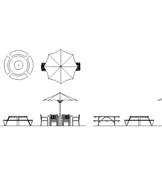 Bloques AutoCAD DWG de Mesas de Picnic