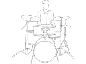 Descargar baterista AutoCAD DWG Gratis – Bloque 2D