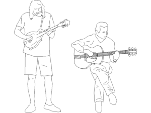 Descargar músicos AutoCAD DWG Gratis – Bloque 2D guitarra mandolina