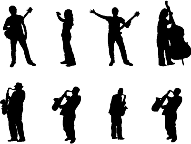 Músicos tocando varios instrumentos.