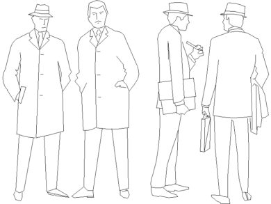 Parejas de hombres intercambiando puntos de vista