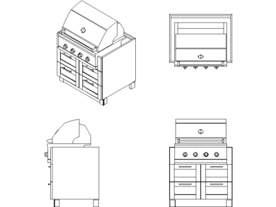 Parrilla de gas profesional al aire libre