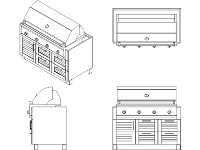 Parrilla de gas y ahumador para jardín