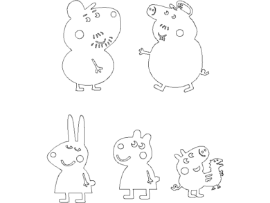 Bloques DWG de Personajes de Peppa Pig