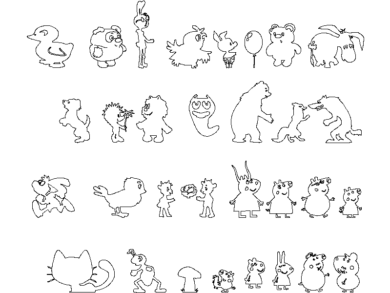 Bloques DWG Gratis: Peppa Pig y Animales de Dibujos Animados