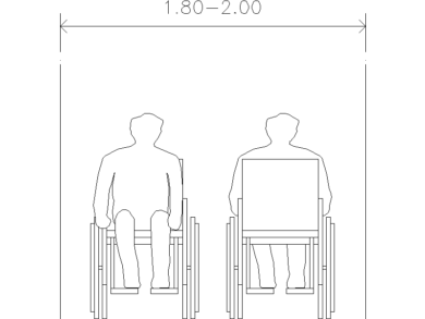 Persona en silla de ruedas desde dos ángulos diferentes