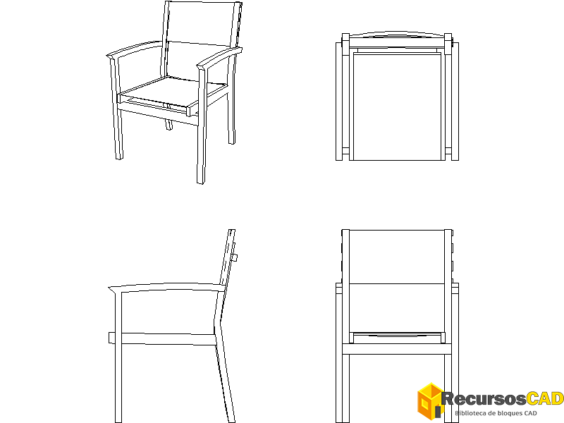 Silla con asiento y respaldo de tela