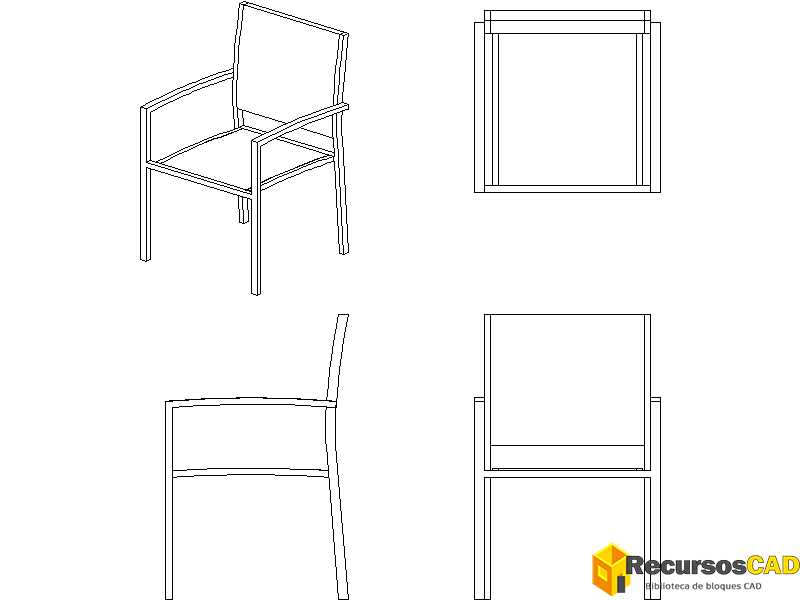 Silla de jardín con reposabrazos