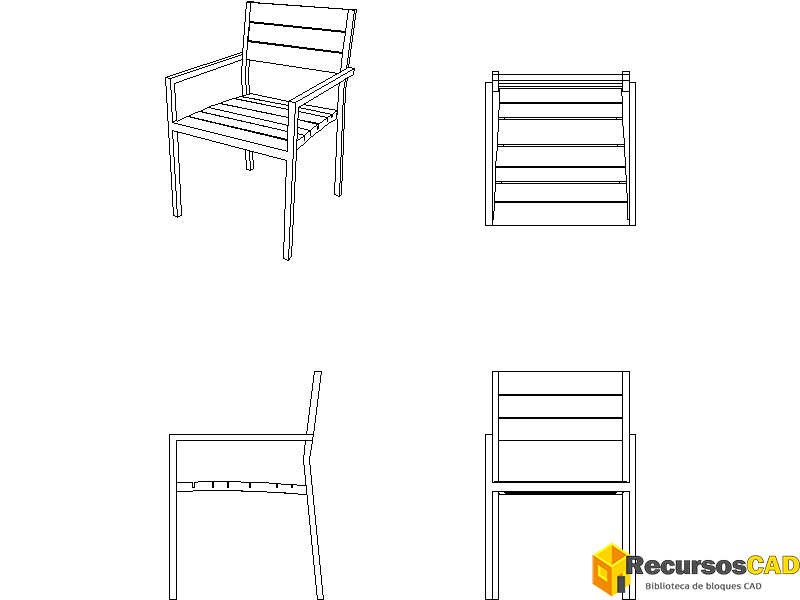 Silla de jardín de listones