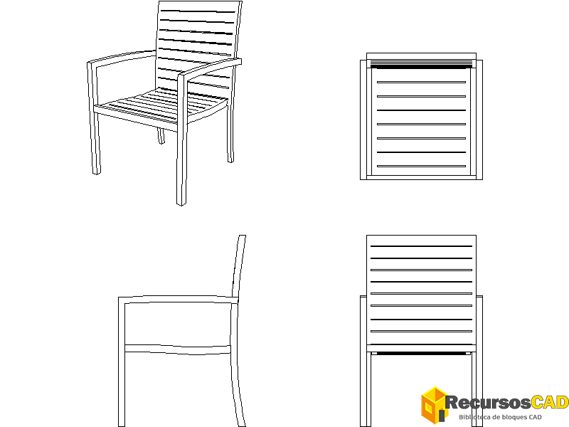 Silla de playa con respaldo alto