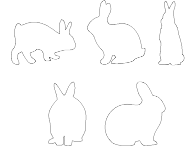 Bloques DWG de Siluetas de Conejitos para AutoCAD 2D