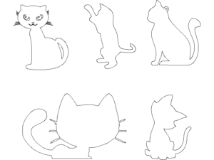 descarga siluetas de gatos en bloques para AutoCAD