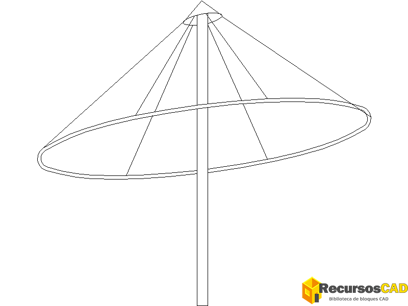 Sombrilla vista en alzado