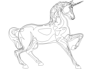 Bloques DWG de Dibujos Animados: Unicornio