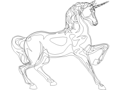 Bloques DWG de Dibujos Animados: Unicornio