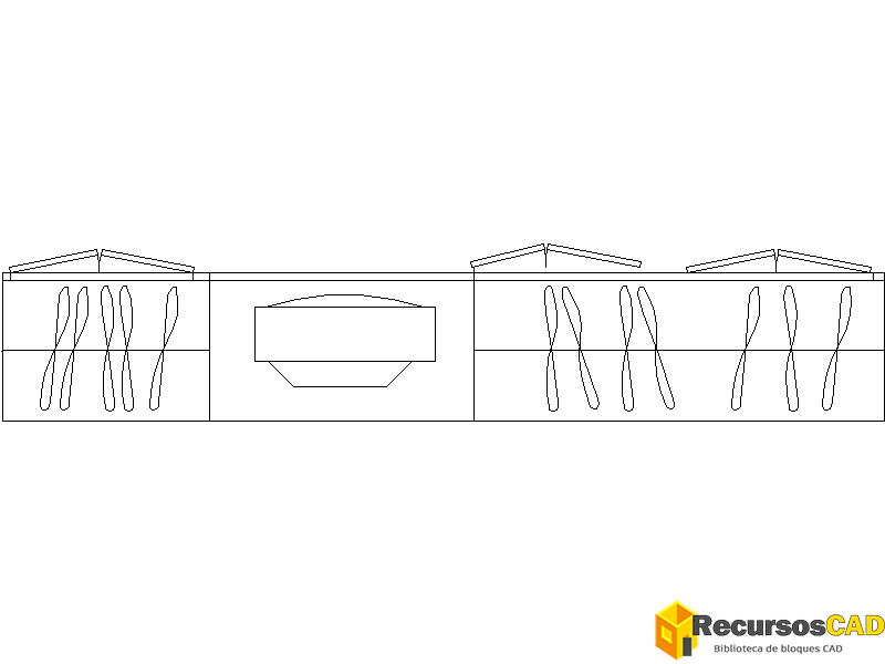 Bloques AutoCAD DWG Vista Superior de Armario