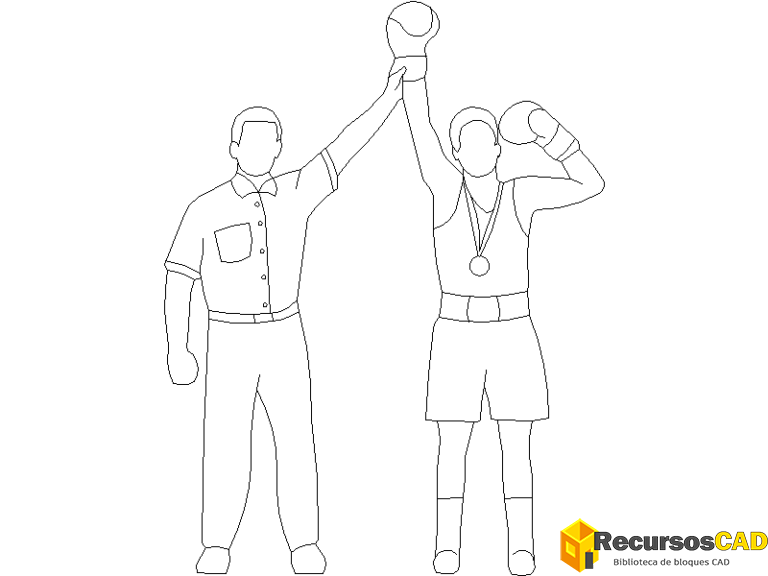 Descarga Bloques DWG de Boxeo para AutoCAD 2D Gratis - RecursosCAD