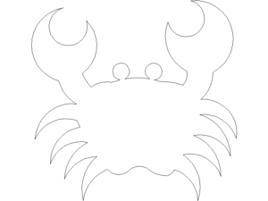 Dibujo animado modelo en planta de un cangrejo para AutoCAD