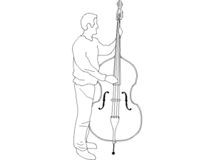Descargar contrabajista AutoCAD DWG Gratis – Bloque 2D músico
