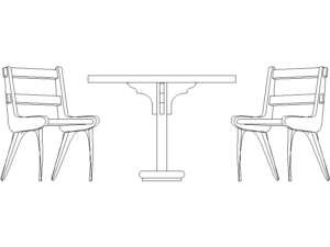 Bloque DWG de mesa y sillas para uso en diseño exterior