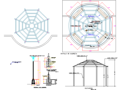 pérgola realizada en madera para parque o plaza.