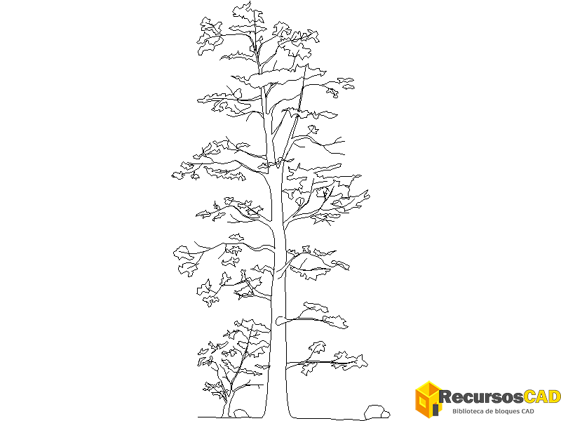 Bloques AutoCAD Árboles en Vista Frontal Gratis