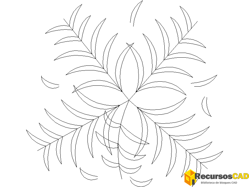 Bloque DWG gratuito árbol de palmera en planta para AutoCAD