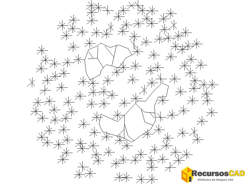 Bloques AutoCAD: Árboles en planta gratis en formato DWG