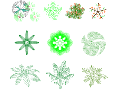 Arbustos de varios colores