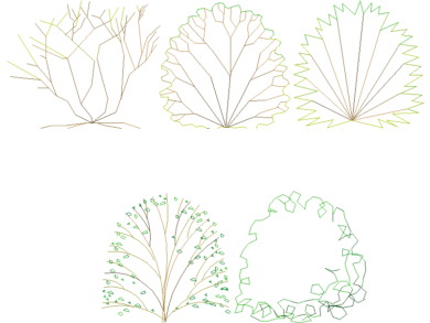 Arbustos silvestres estilizados