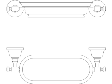 Bloques AutoCAD Bandeja de pared de baño