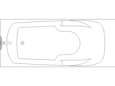 Bloques CAD bañeras minimalistas en vista superior