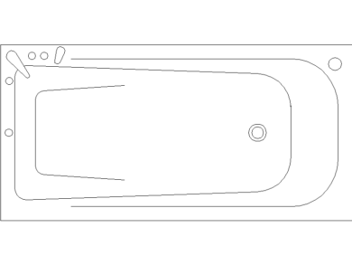 Bloques CAD bañeras modernas en vista superior