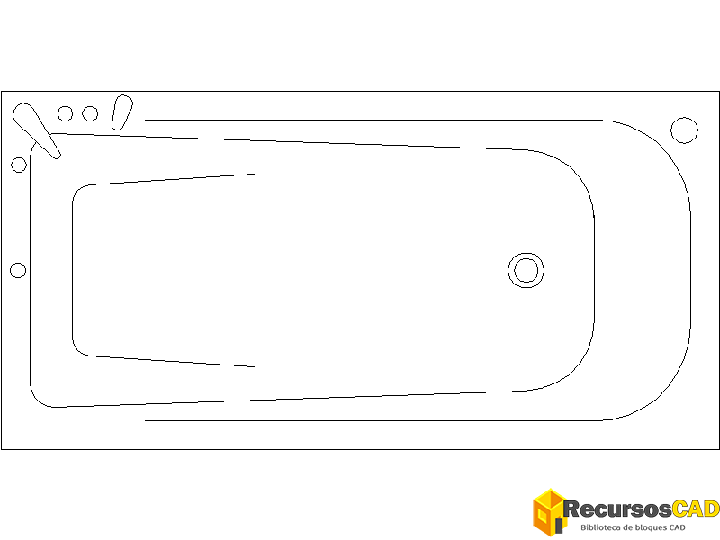 Bloques CAD bañeras modernas en vista superior