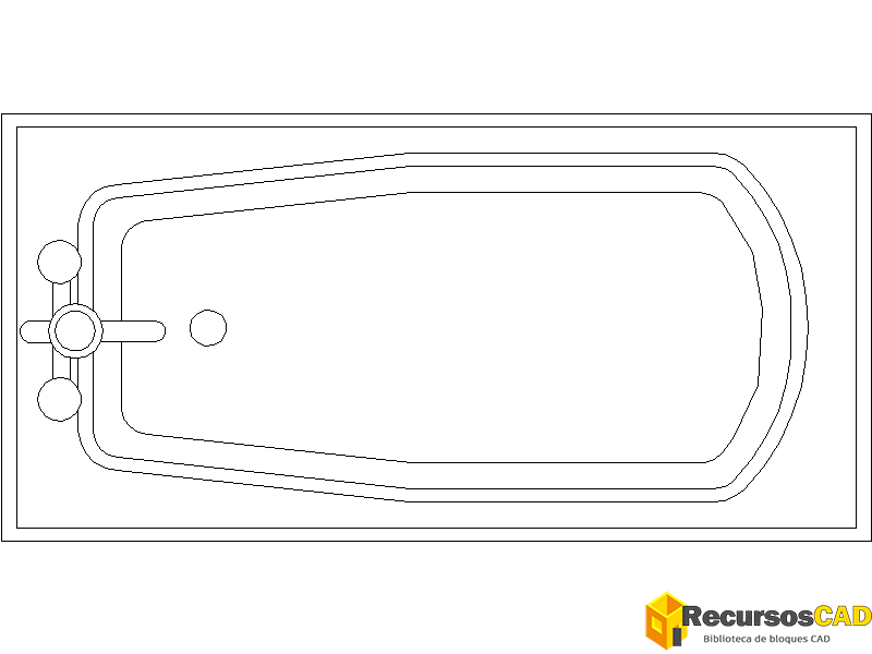 Descarga bloques CAD DWG de bañeras grandes en vista superior. Diseña baños amplios y lujosos con este recurso optimizado para AutoCAD.