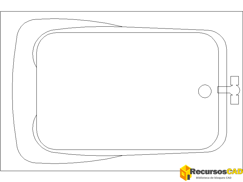 Bloques CAD bañeras ovaladas en formato DWG