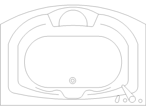 Bloques DWG de bañeras moderno vista superior o en planta